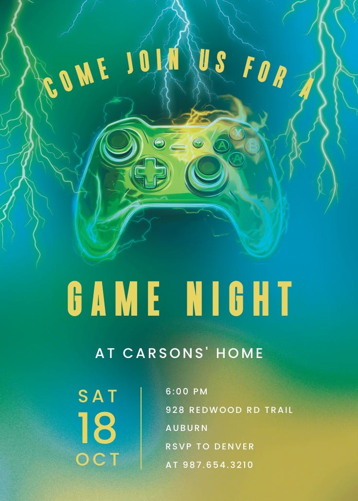 Lightning glow - invitación para eventos deportivos