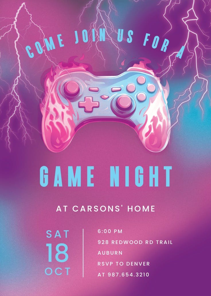 Lightning glow - invitación para eventos deportivos