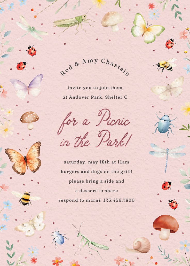Picnic in the park - invitation