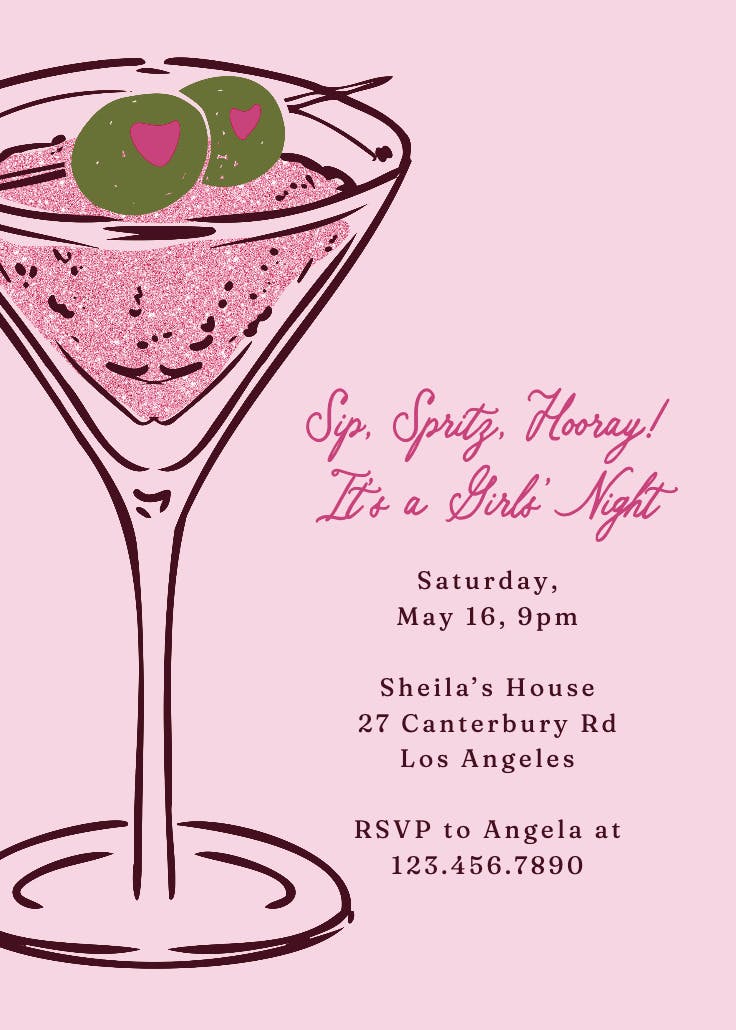 Martini party - party invitation