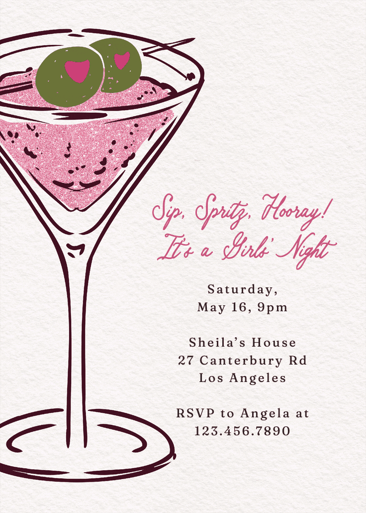 Martini party - invitación de fiesta