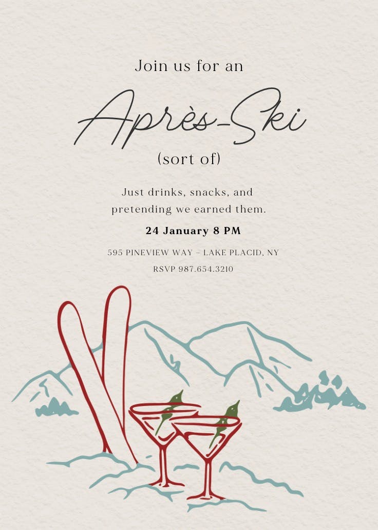 No ski, all après - invitation