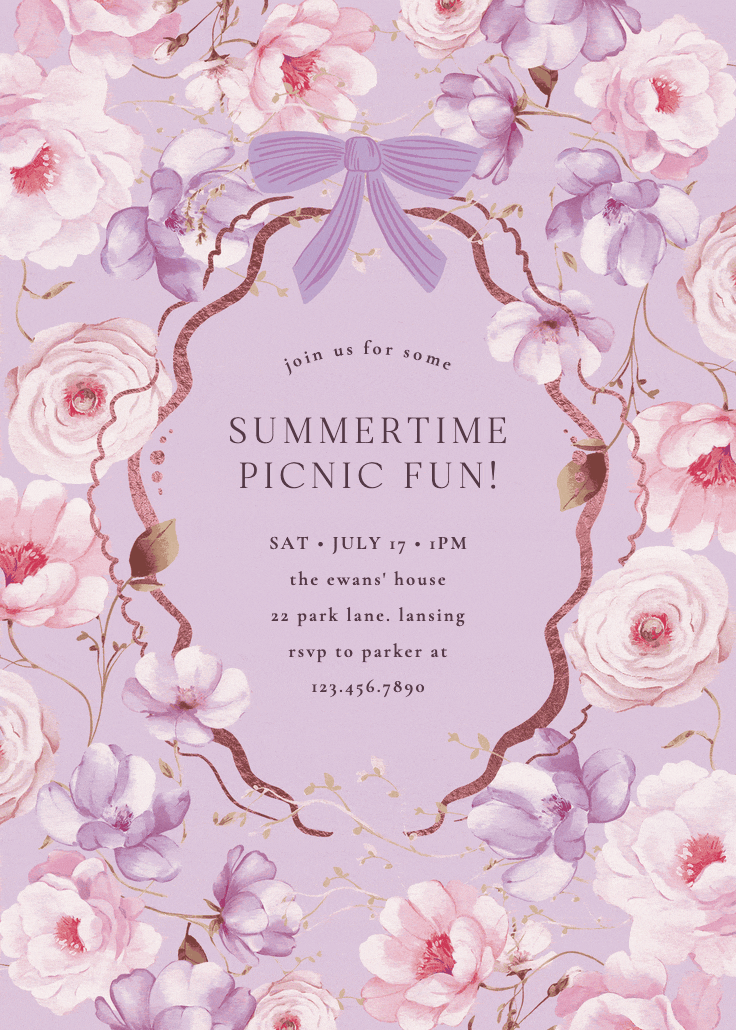 Peachy blooms - party invitation