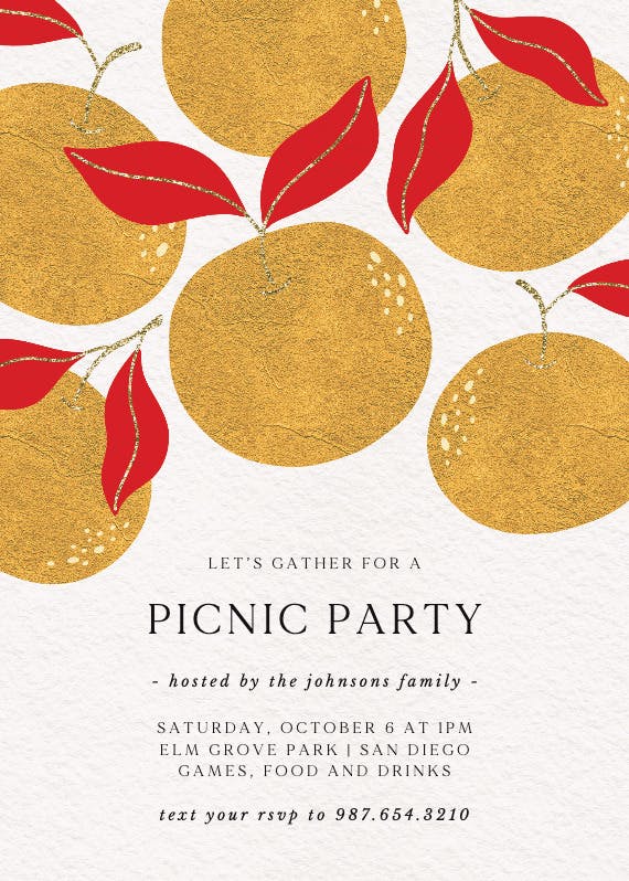 Picnic zest - party invitation