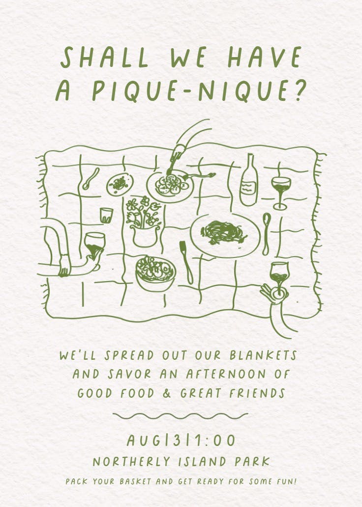 Pique-nique - invitación para brunch