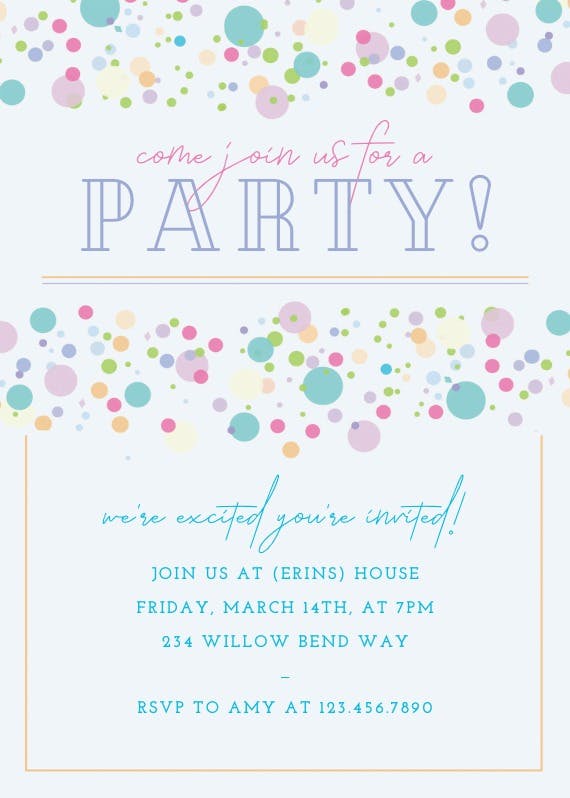 Polka dots - printable party invitation