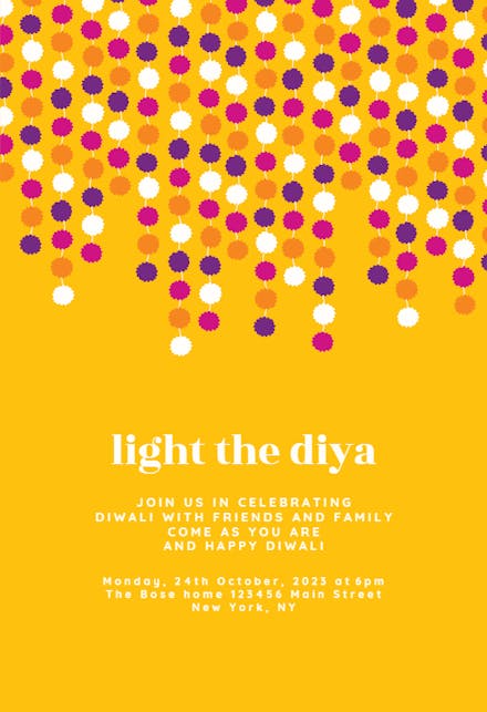 Pom Pom - Diwali Invitation
