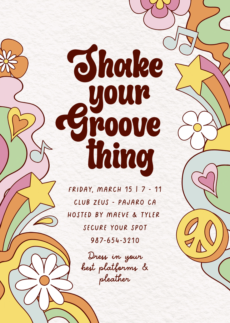 Rainbow disco - invitation