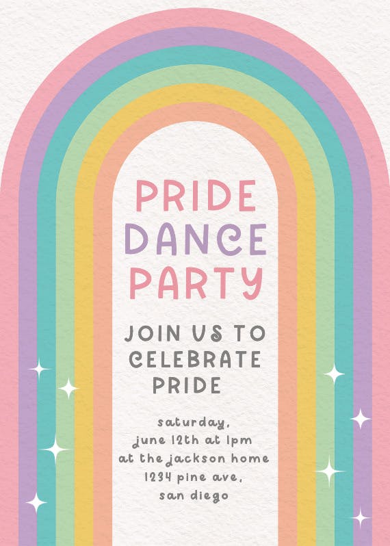 Rainbow pride - printable party invitation