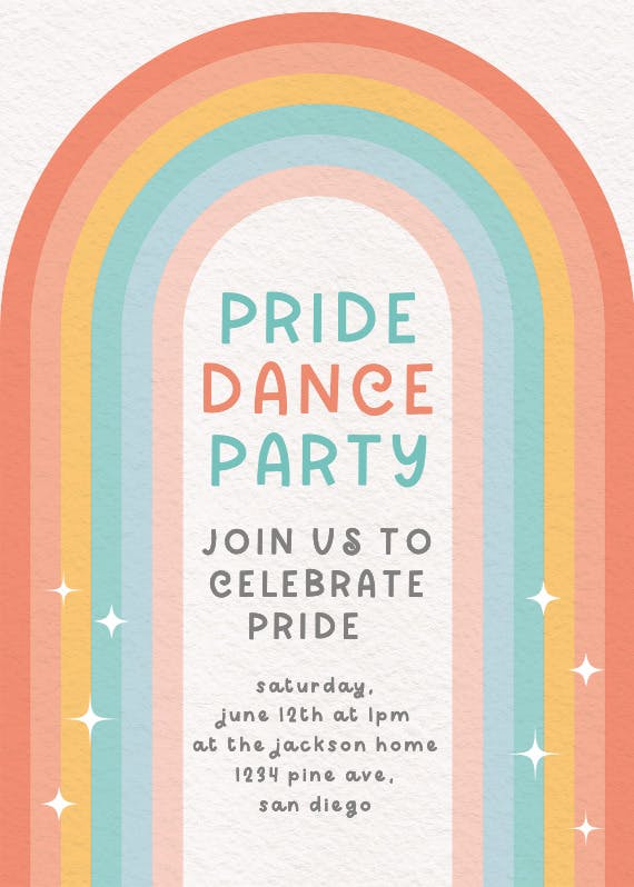 Rainbow pride - printable party invitation
