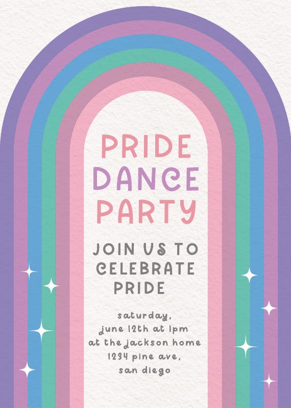 Rainbow pride - party invitation