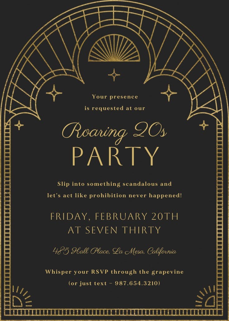 Roaring 20s - invitation