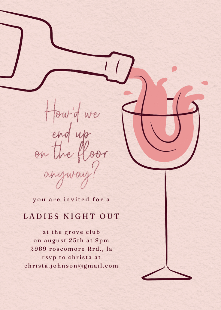 Rosé soirée - invitación para fiesta