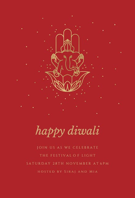 Shiny Ganesh - Diwali Invitation