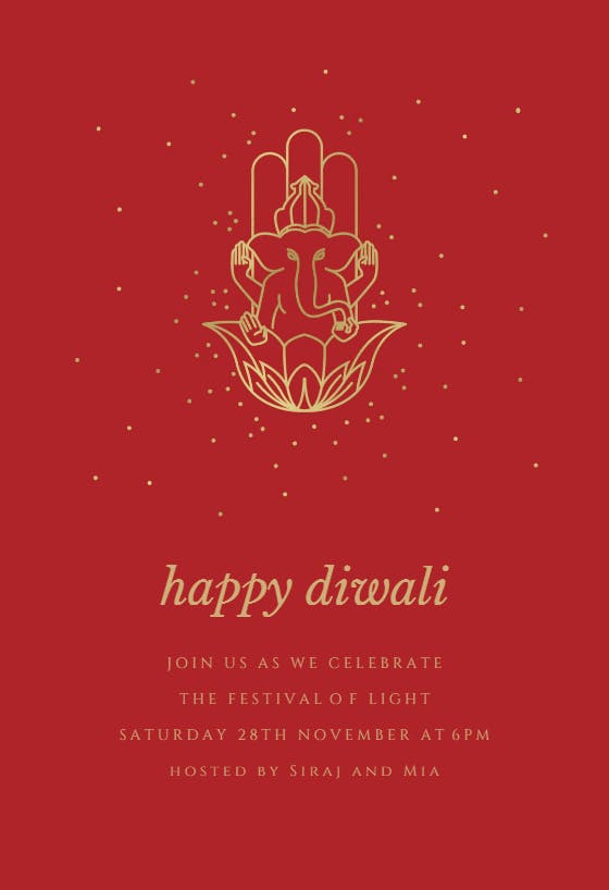 Shiny ganesh -  invitacione para el festival de diwali