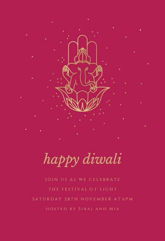 Shiny ganesh -  invitacione para el festival de diwali