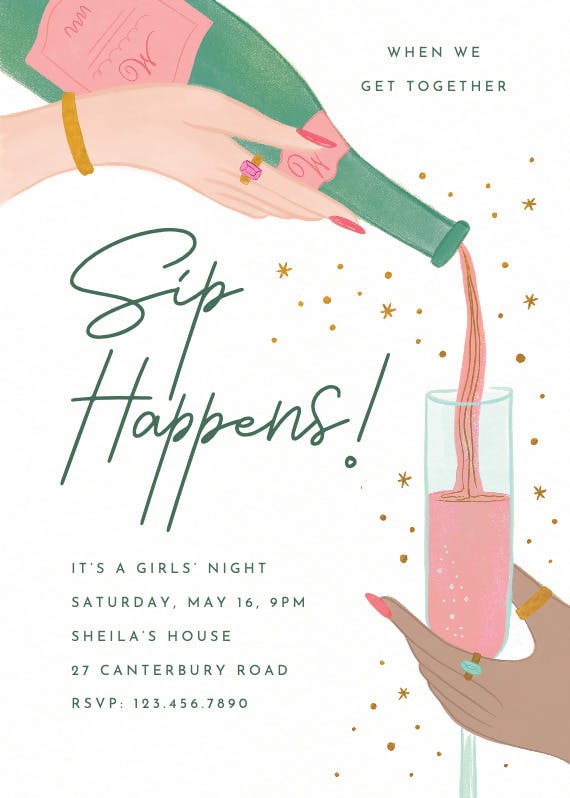 Sip happens - cocktail party invitation