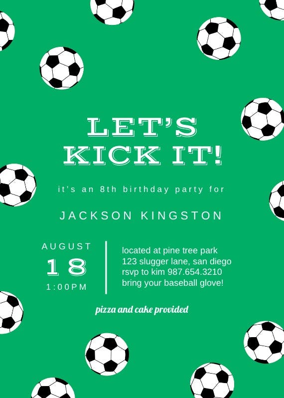 Soccer birthday - sports & games invitation