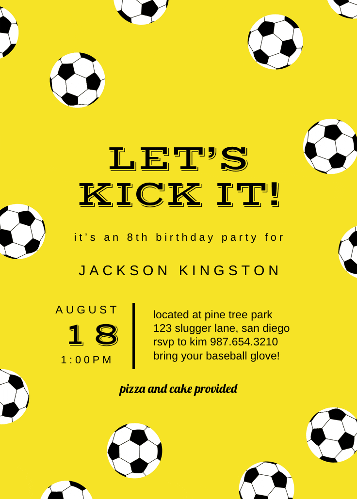 Soccer birthday - birthday invitation