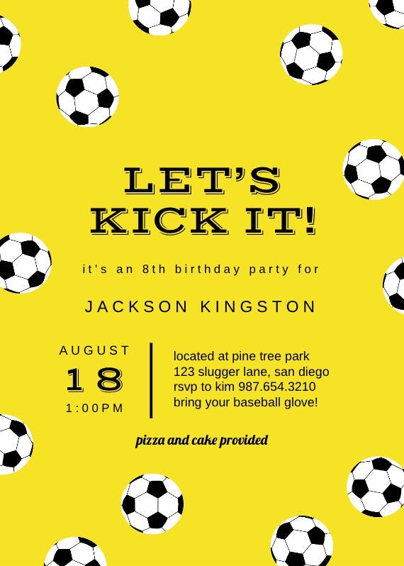 Soccer birthday - sports & games invitation