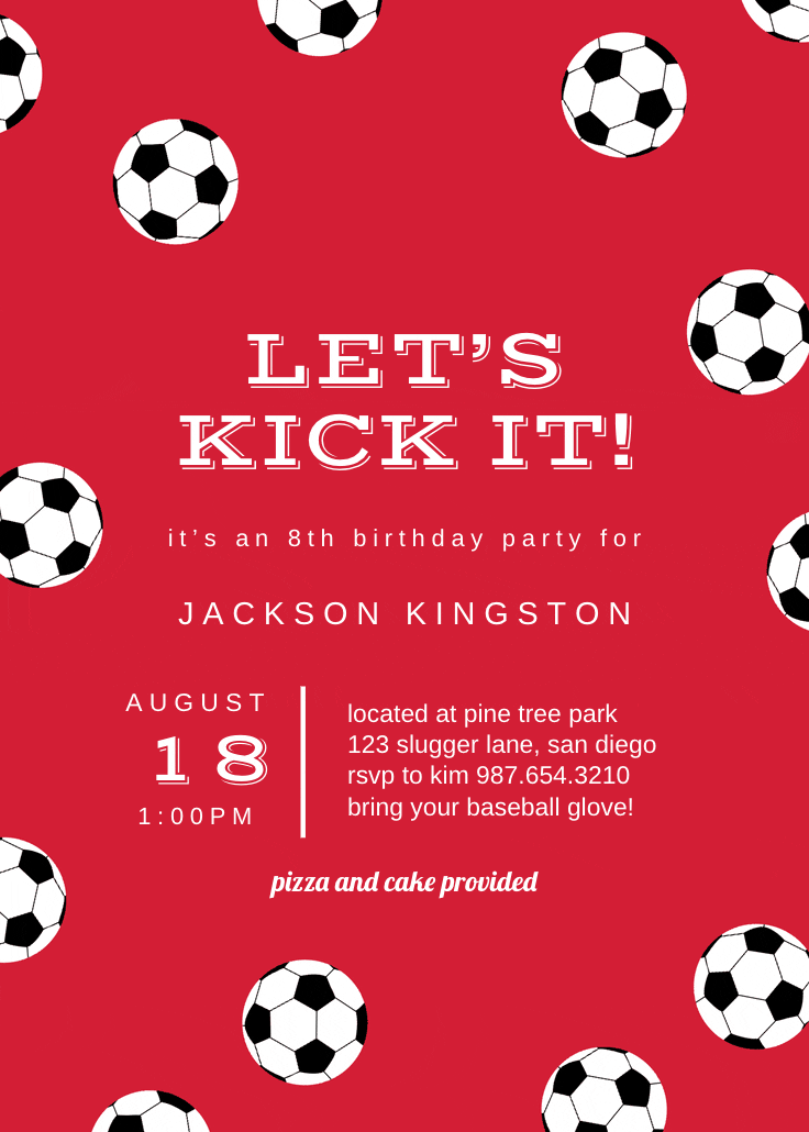 Soccer birthday - birthday invitation