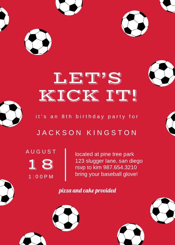Soccer birthday -  invitación de cumpleaños