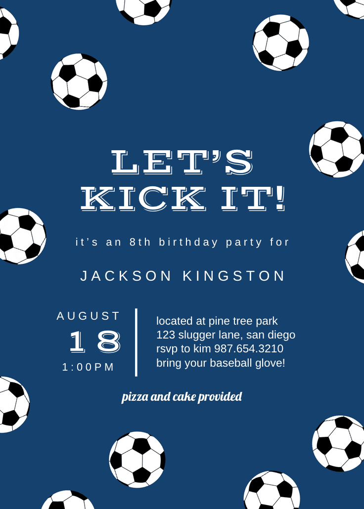 Soccer birthday - birthday invitation