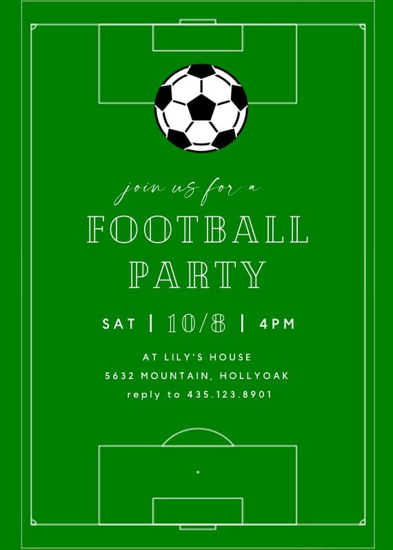 Soccer night - birthday invitation