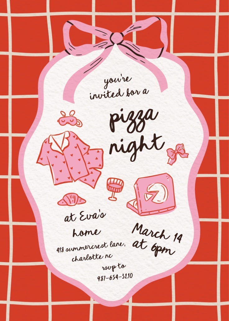 Striped pajamas - party invitation