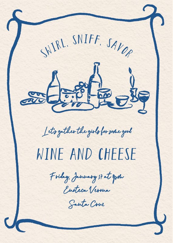 Swirl and savor - brunch & lunch invitation