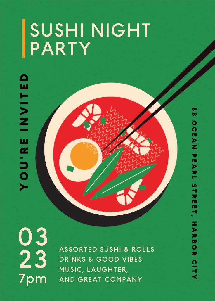 Taste of japan - party invitation