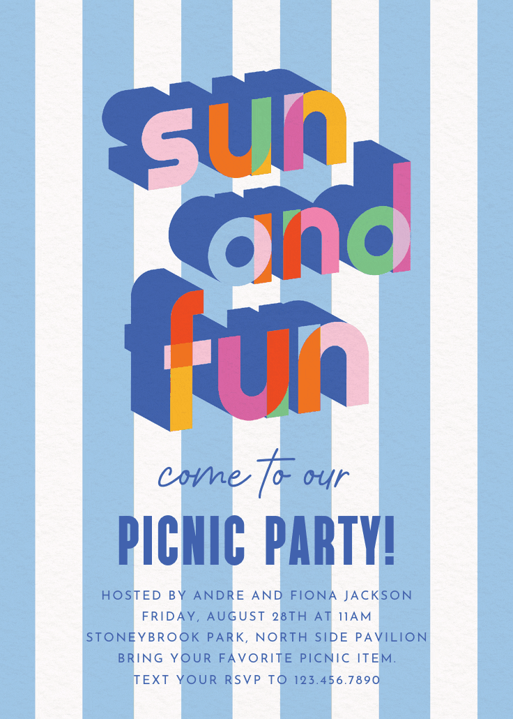 Technicolor fun - printable party invitation