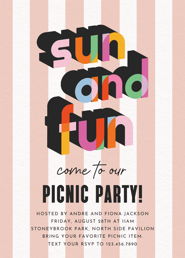 Technicolor fun - printable party invitation