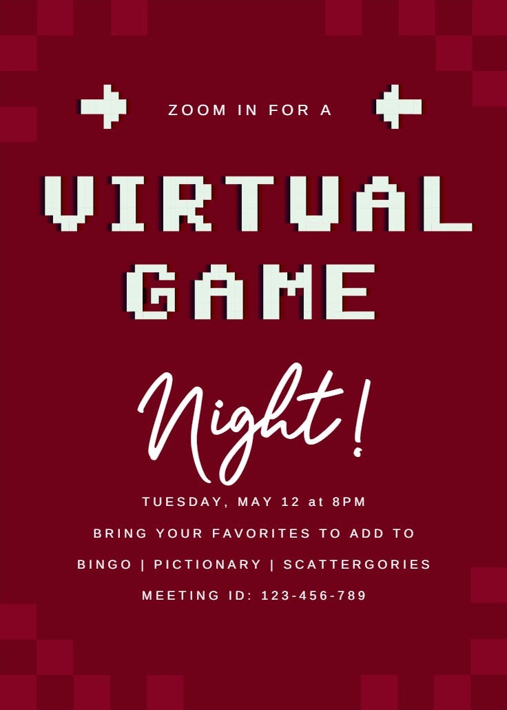 Virtual game - party invitation