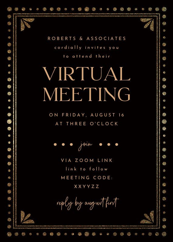 Virtual meeting - party invitation