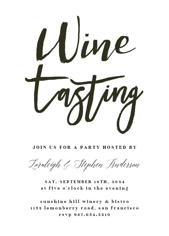 Wine tasting - cocktail party invitation