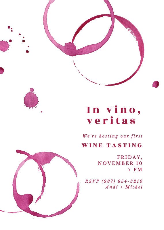 Wine tasting party - cocktail party invitation