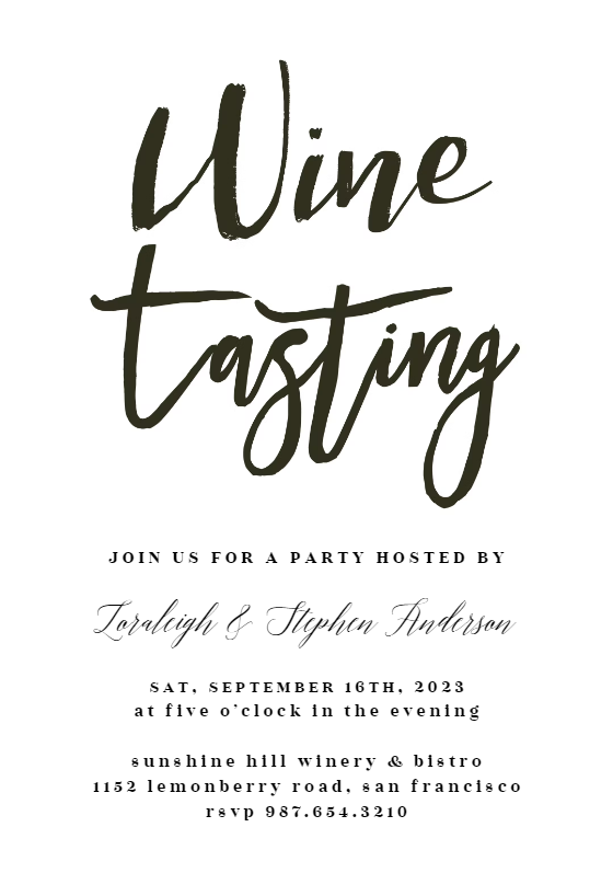 Wine Tasting - Party Invitation Template (free) 