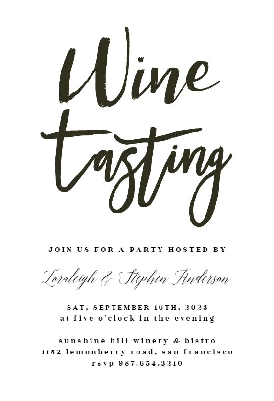 Wine Tasting - Party Invitation Template (Free) | Greetings Island