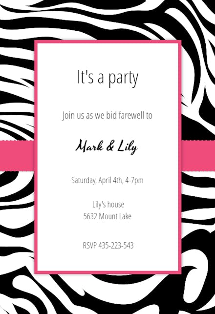 Zebra Stripes - Invitation Template