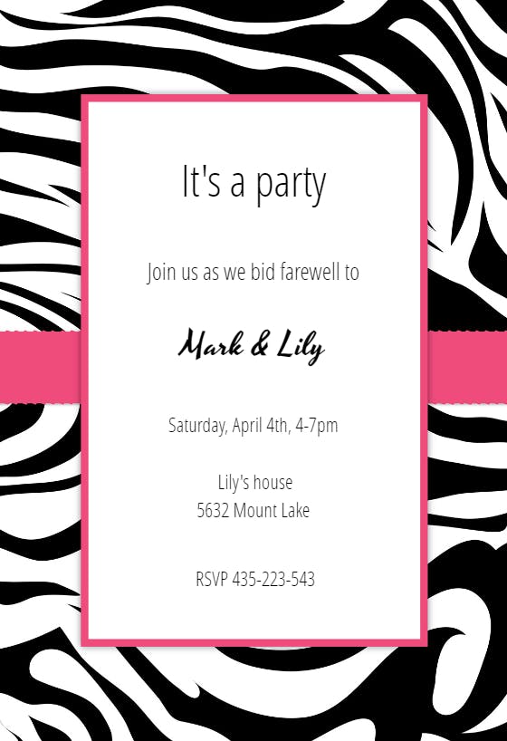 Zebra stripes -  invitation template