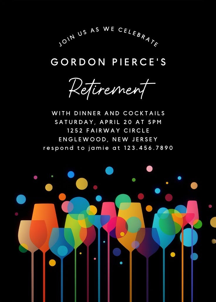 Ambience - retirement & farewell party invitation