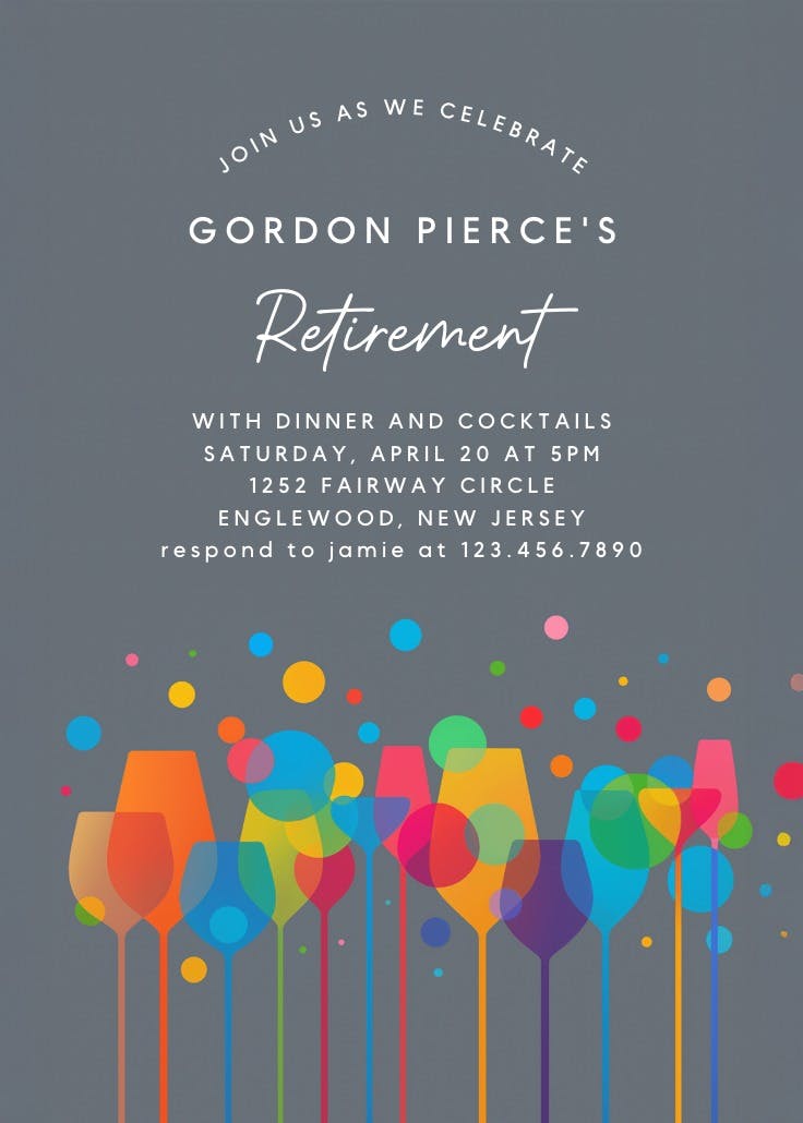 Ambience - retirement & farewell party invitation