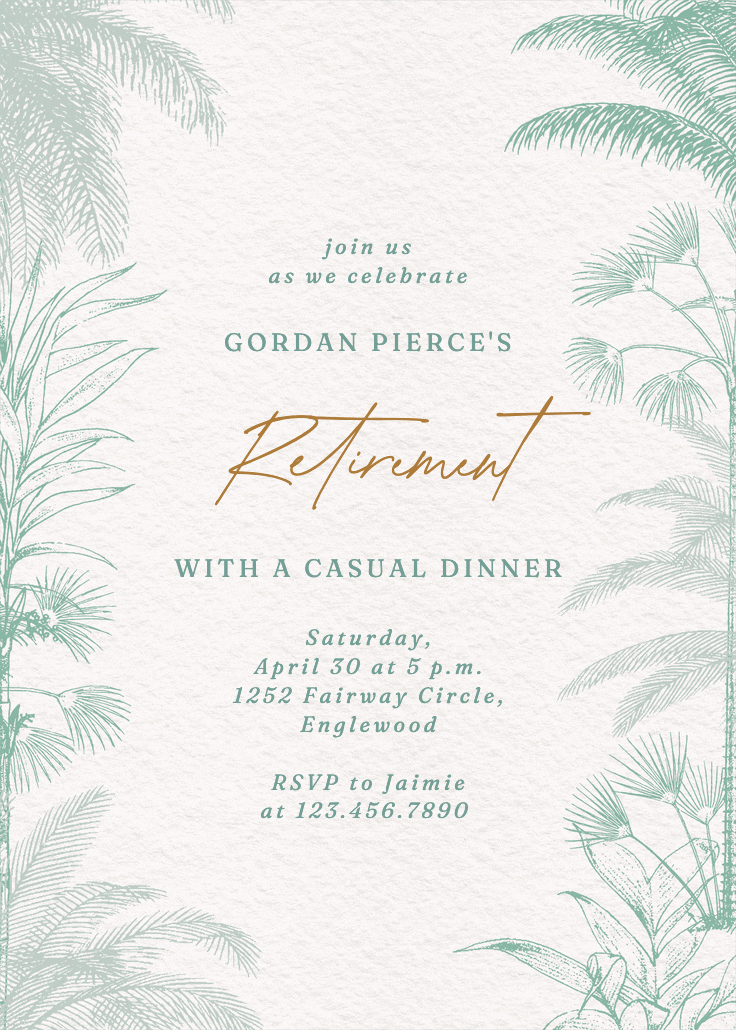 Bermuda dreams - retirement & farewell party invitation