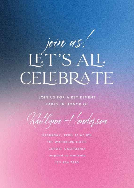 Big text - retirement & farewell party invitation