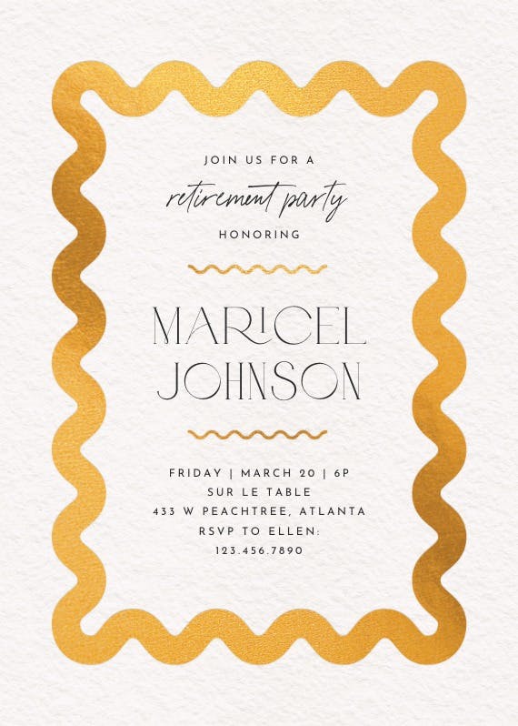 Billowing border - retirement & farewell party invitation