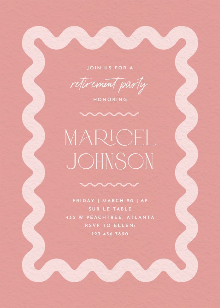 Billowing border -  invitación para jubilación