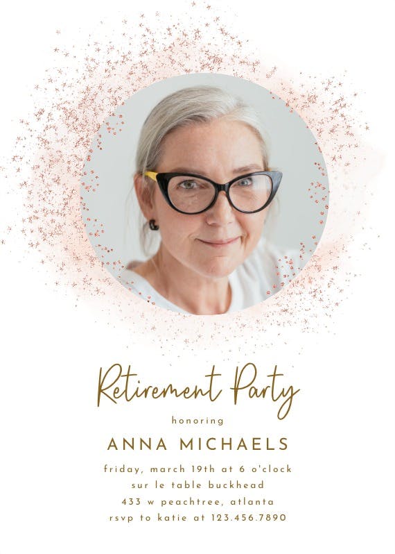 Blush gold spots - retirement & farewell party invitation