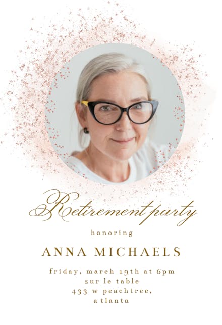 Blush Gold Spots - Retirement & Farewell Party Invitation