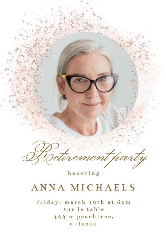 Blush gold spots - retirement & farewell party invitation
